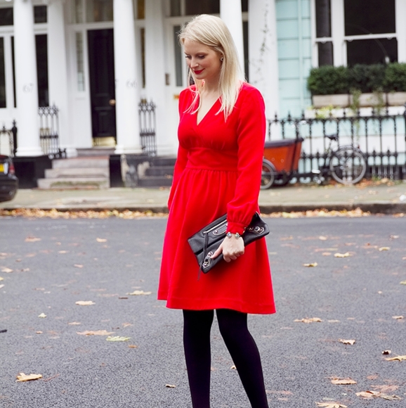 Kate Spade BNWOT Tie Waist Cocktail and Holiday dress. Lollipop Red color - Picture 5 of 12